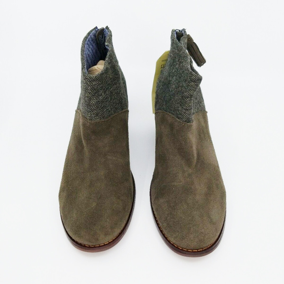 Toms Womens Leila Booties Tarmac Olive Suede Boots - Picture 4 of 8